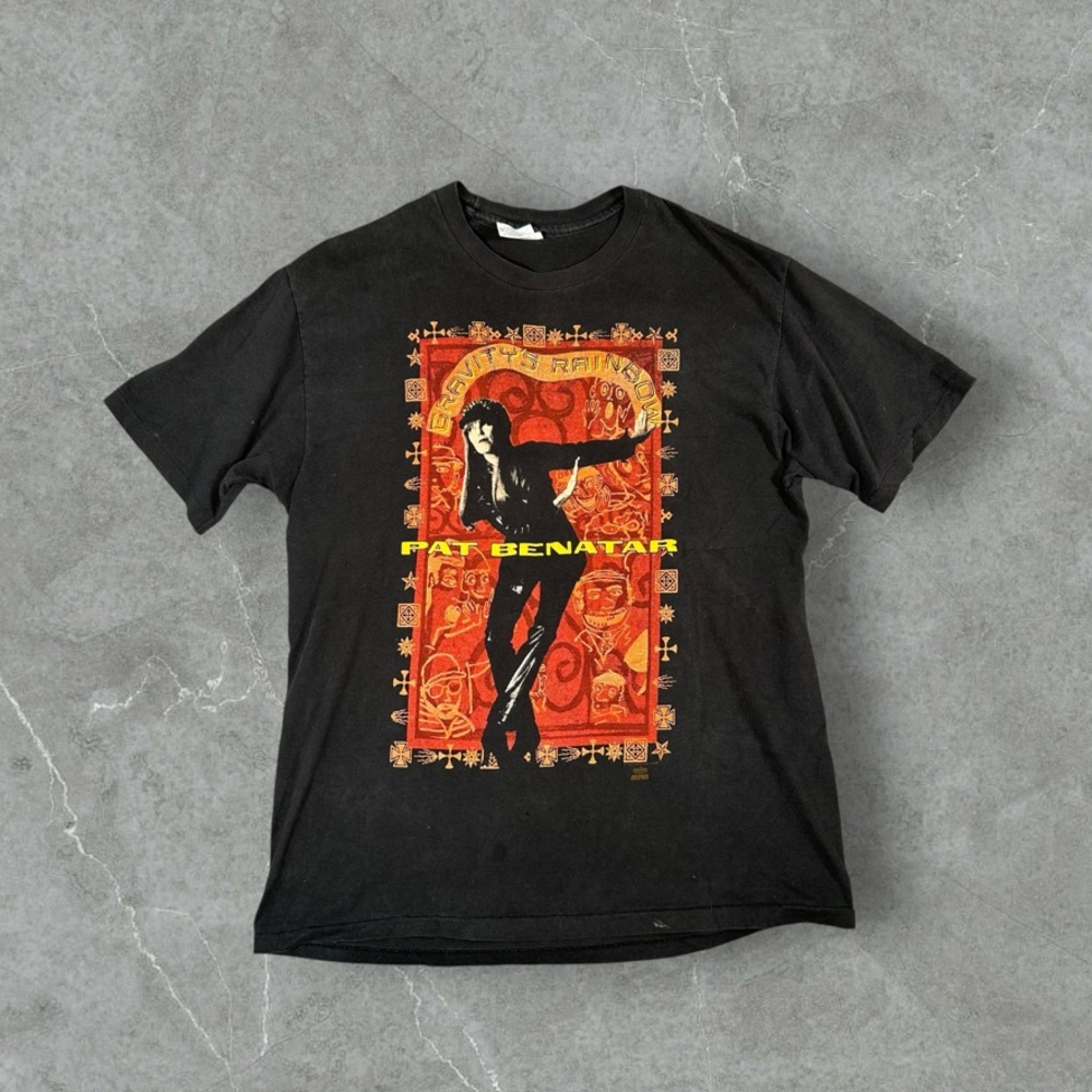 Vintage Pat Benatar Shirt Mens XL Black 90s Gravity's Rainbow 1993 Tour Band Tee